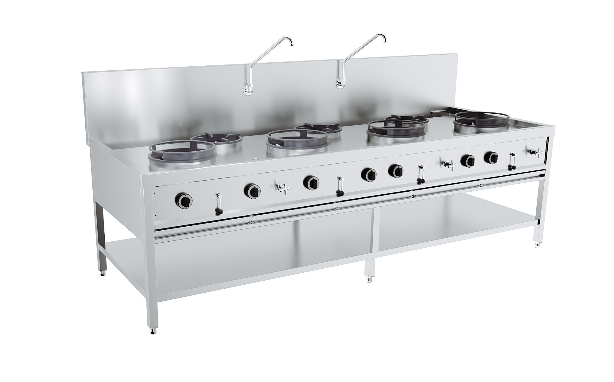 Table Wok À Gaz 4X17Kw + 3X9Kw