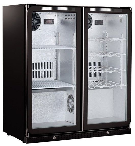OUTLET-Kombi-Bar-Kühlschrank Schwarz | 160 Liter | 2 Temperaturzonen | Digital | 870x495x870(H)mm