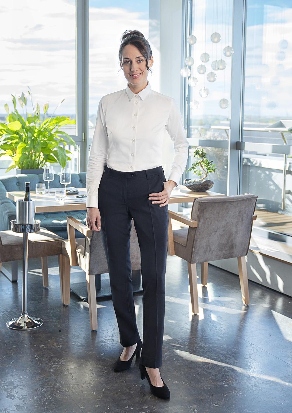 Pantalon de service pour femme Basic - Noir - 46