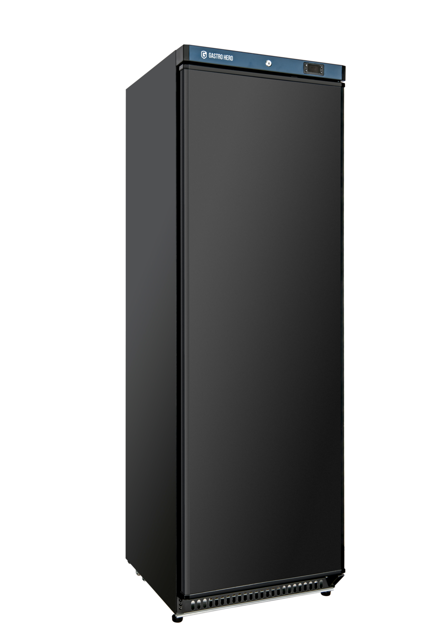 Lagertiefkühlschrank ECO 400, Innenraum aus Kunststoff, schwarz