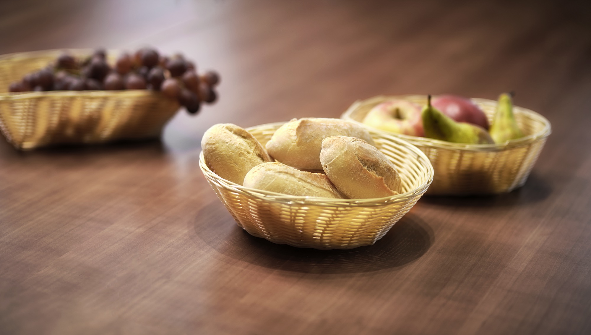 Set de paniers de table, 23 x 17,5 x 8 cm, ensemble de 4 pièces, polypropylène, acier inoxydable