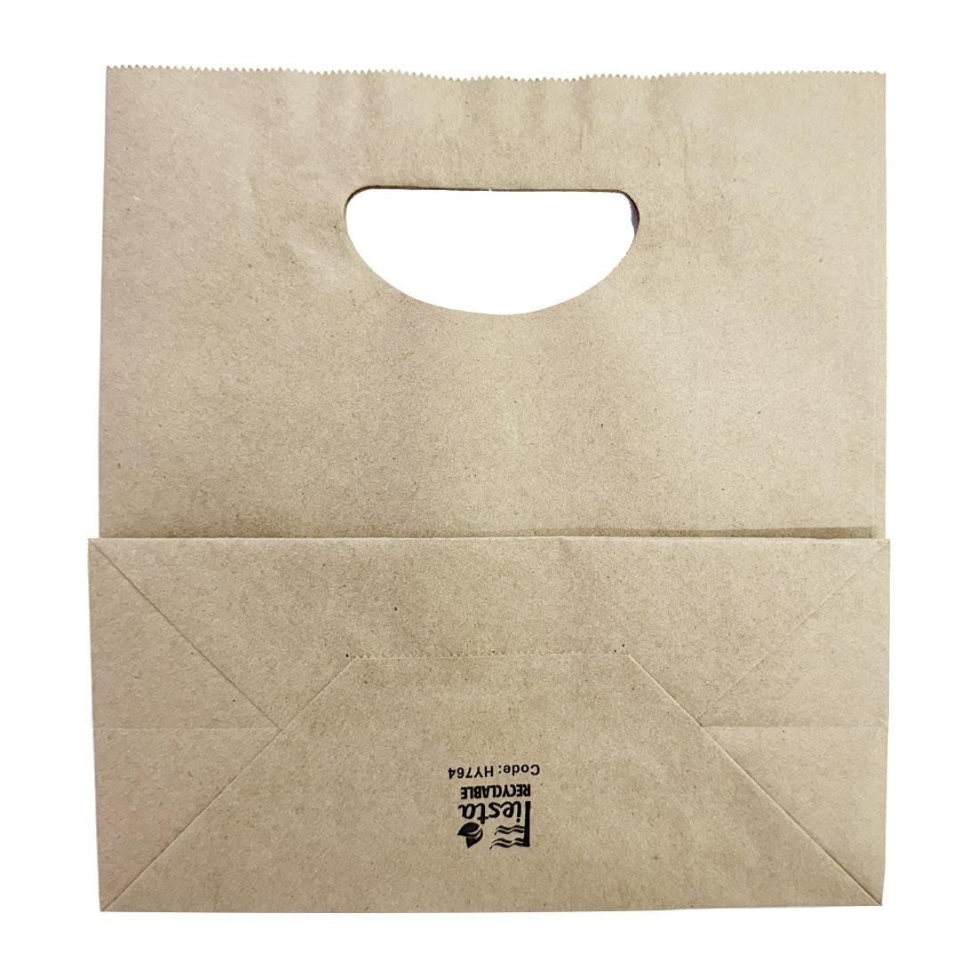 Fiesta Recycelbare D Cut Griff Papiertüte Braun - Medium (250 Stück)