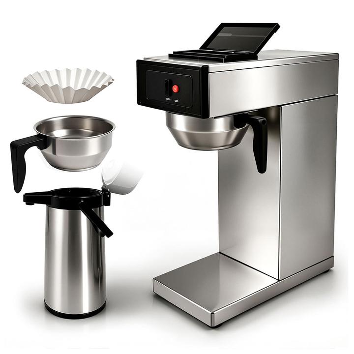 RVS koffiemachine - 1,8L - 1,9 kW - Inclusief thermoskan