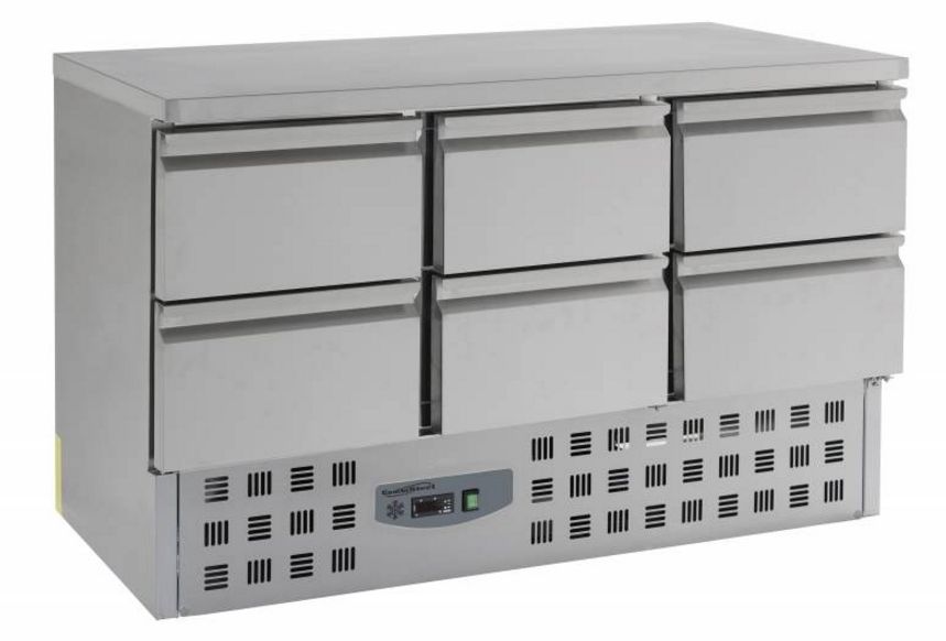 Kühltisch Edelstahl | 6 Schubladen | 1360x700x(h)870mm