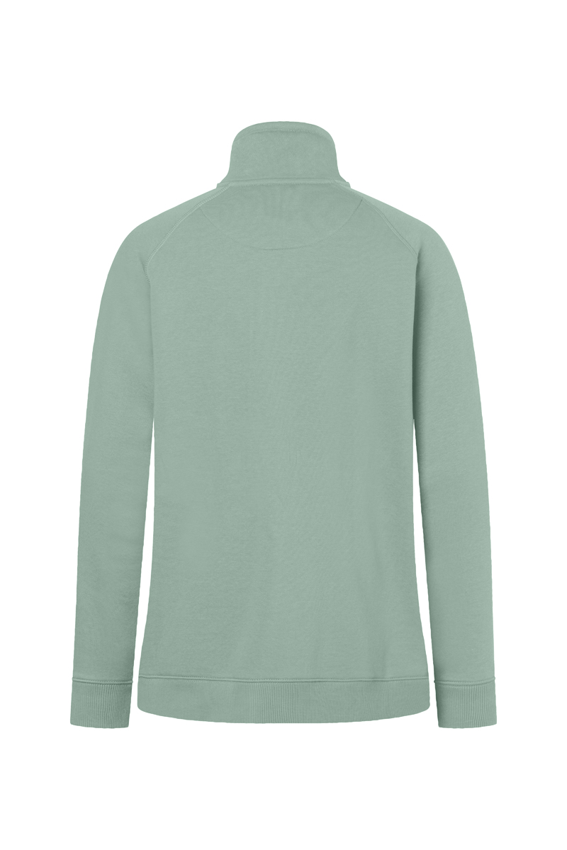 Damen Workwear Sweatjacke Soft-Face, aus nachhaltigem Material - Pistaziengrün - L