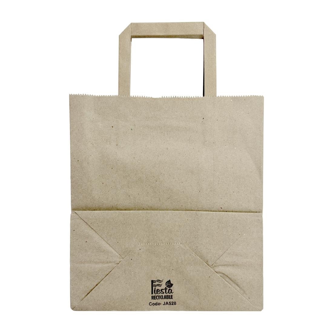 Fiesta Recycelbare flache braune Papiertragetaschen mittel (250 Stück)
