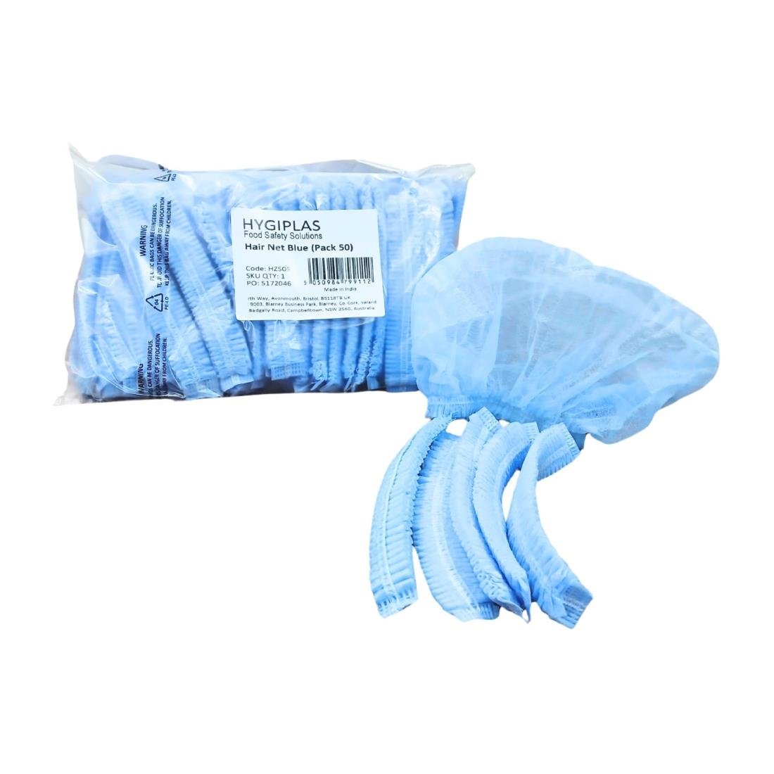 Filets à cheveux Hygiplas bleus (lot de 50)