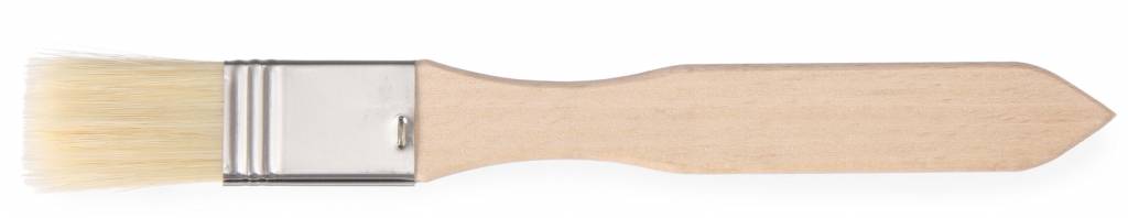 Boter- bakkwast plat 35x190 mm - met houten steel