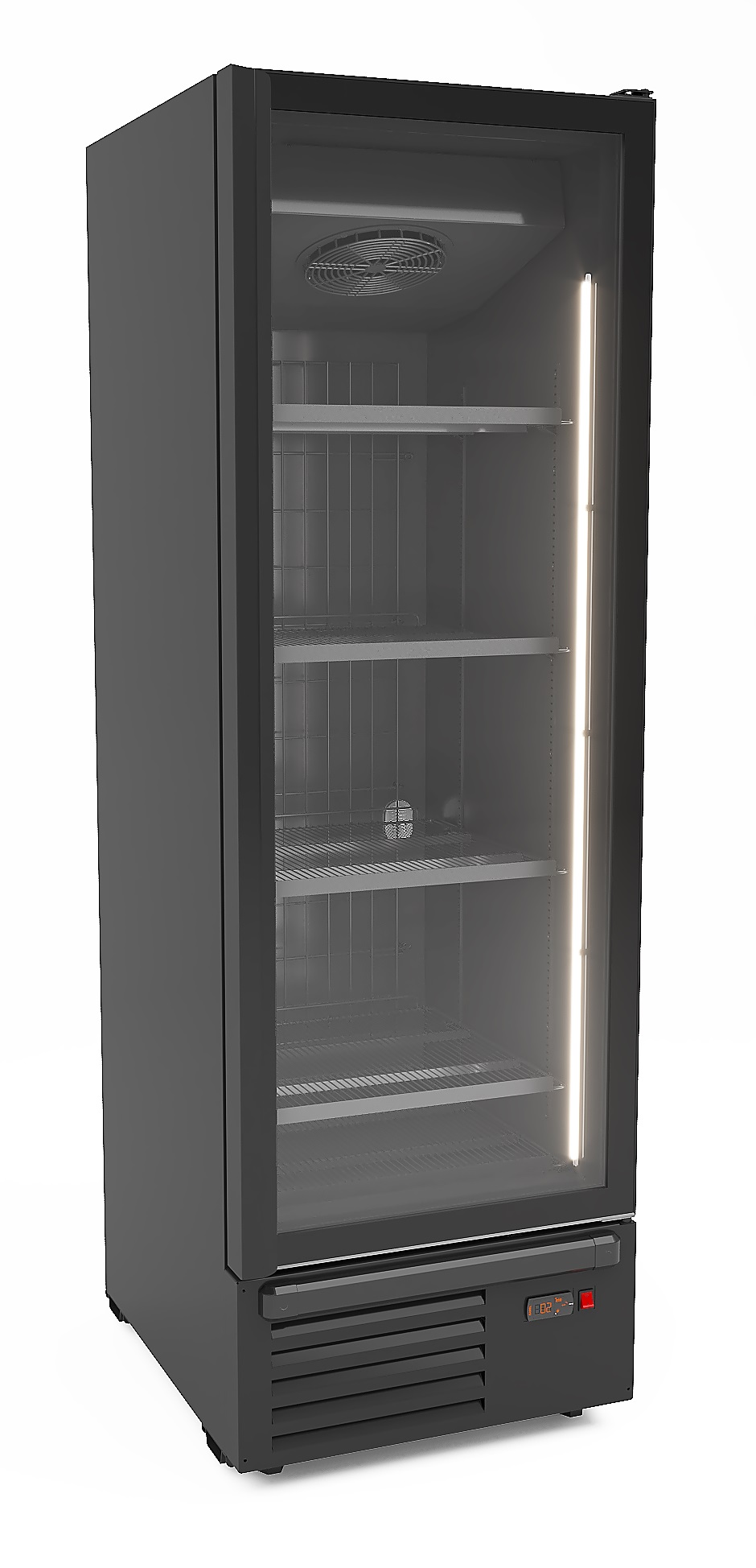 Tiefkühlschrank 1 Glastür Schwarz 500L