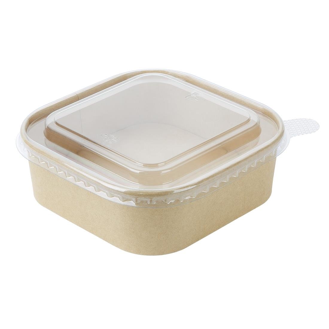Couvercles PET pour barquettes carrées Fiesta Recyclable (lot de 300)