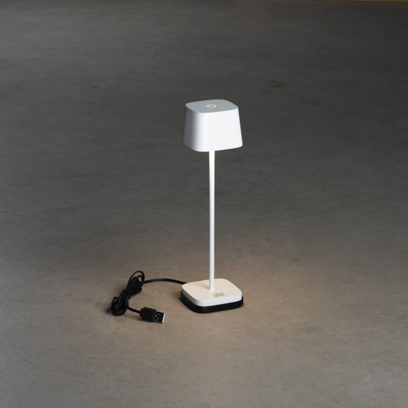 Capri Mini weiß - LED Tischleuchte - USB aufladbar - 20x7cm