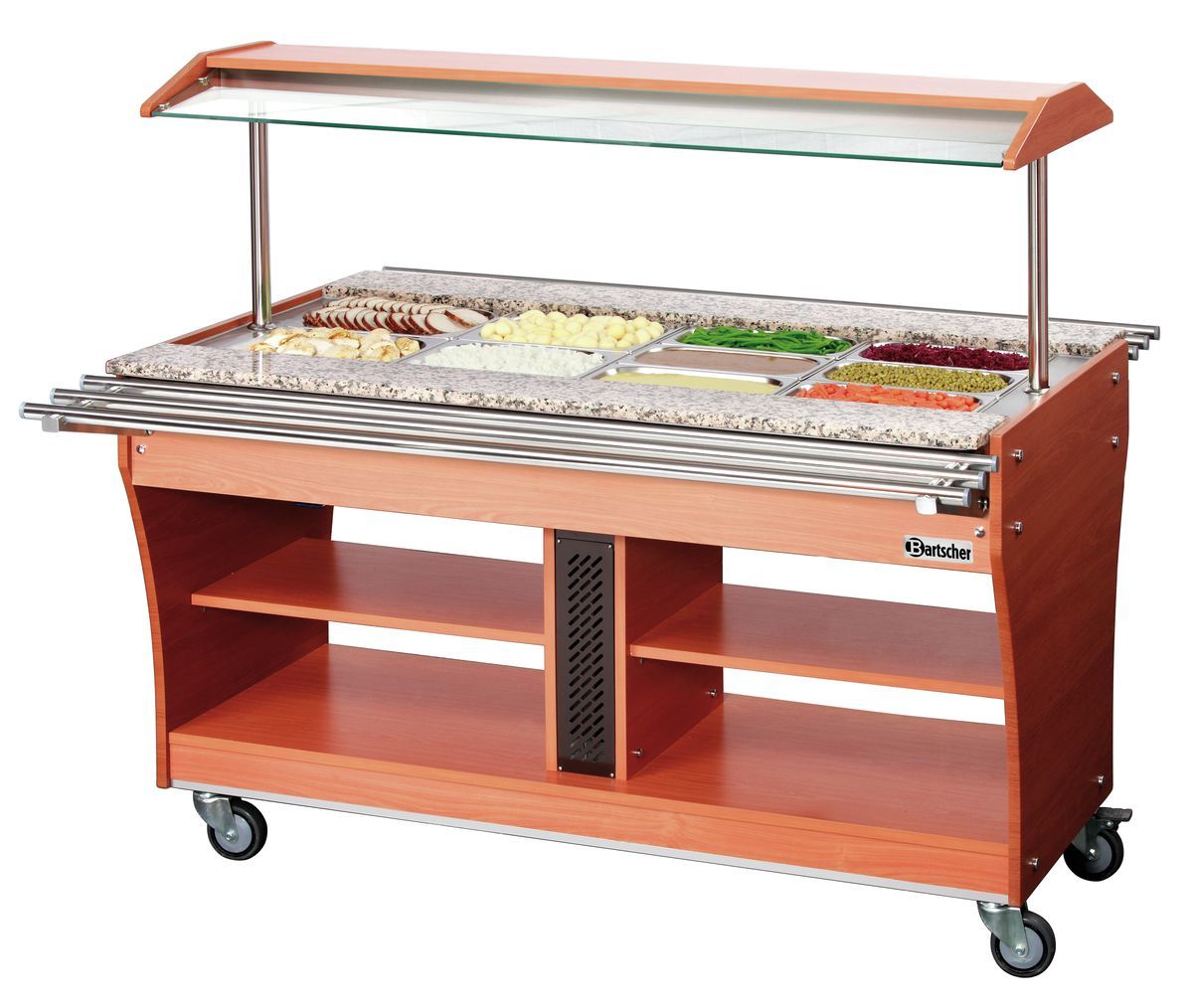 1 glissière plateaux, 4x 1/1 GN