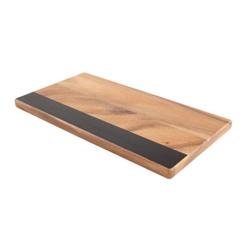 Planche avec Bande en Ardoise | T&G Woodware | 200x380x20(h)mm
