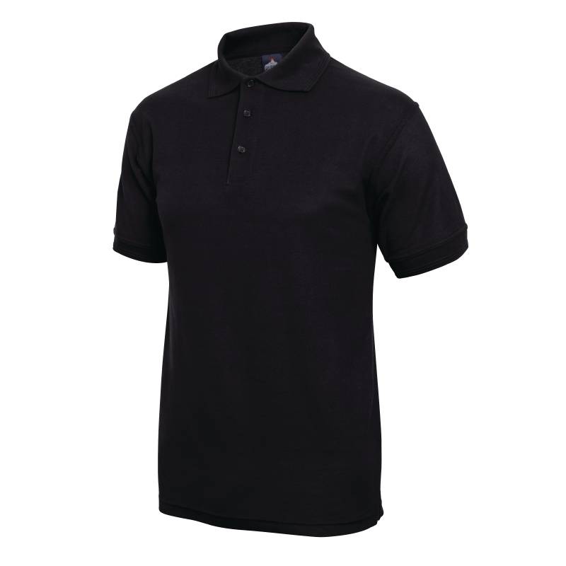 Polo Noir - Unisexe - Polyester/Coton - Disponibles En 4 Tailles