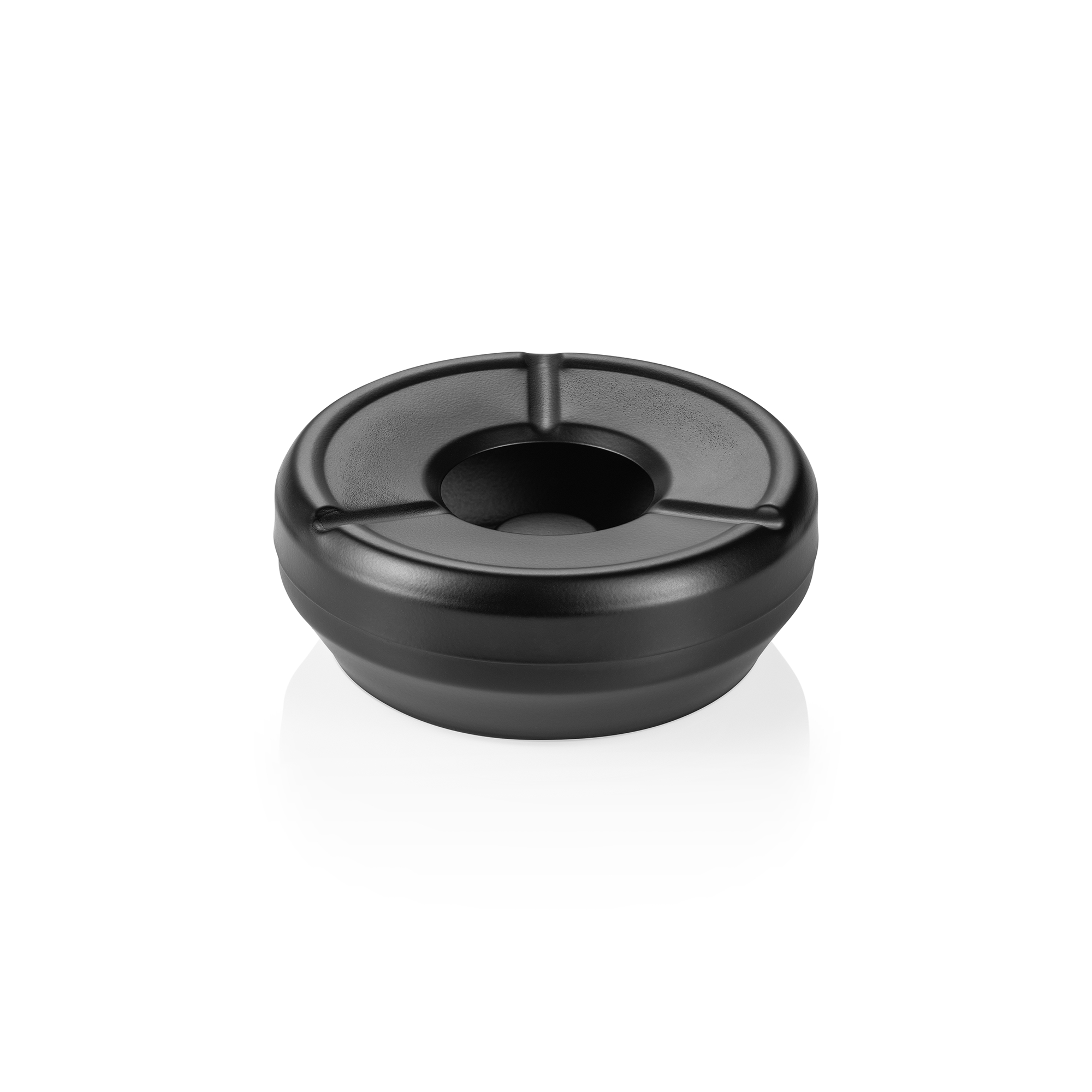 Cendrier coupe-vent, diamètre 12 cm, noir poudré, acier inoxydable