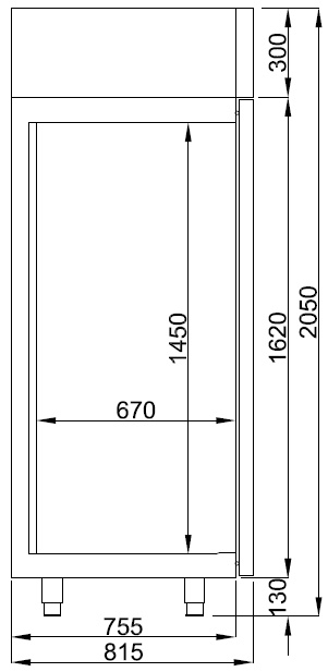 Pralinenkühlschrank 700 Liter - 26 Schienen