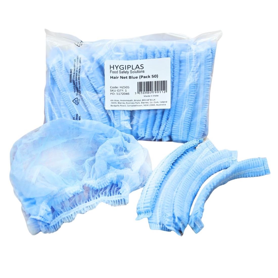 Filets à cheveux Hygiplas bleus (lot de 50)