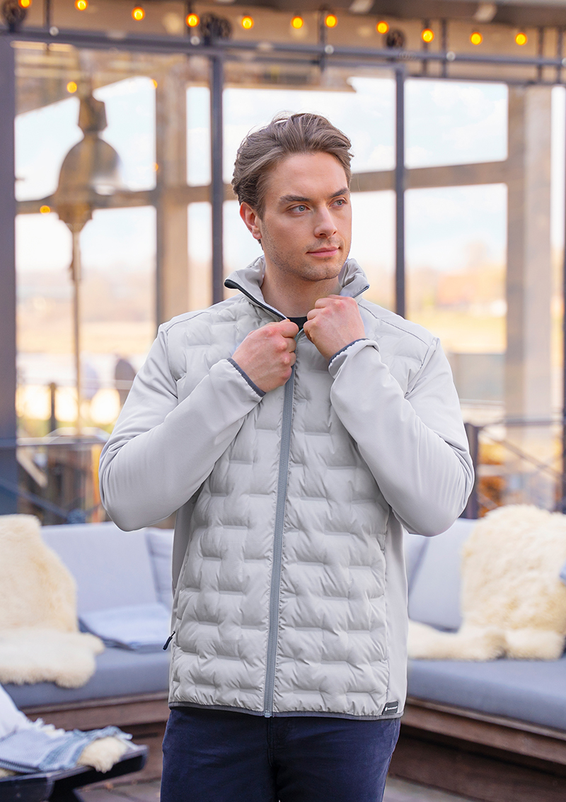 Veste hybride pour hommes  Outdoor-Pro, en matière durable - Gris Clair - L