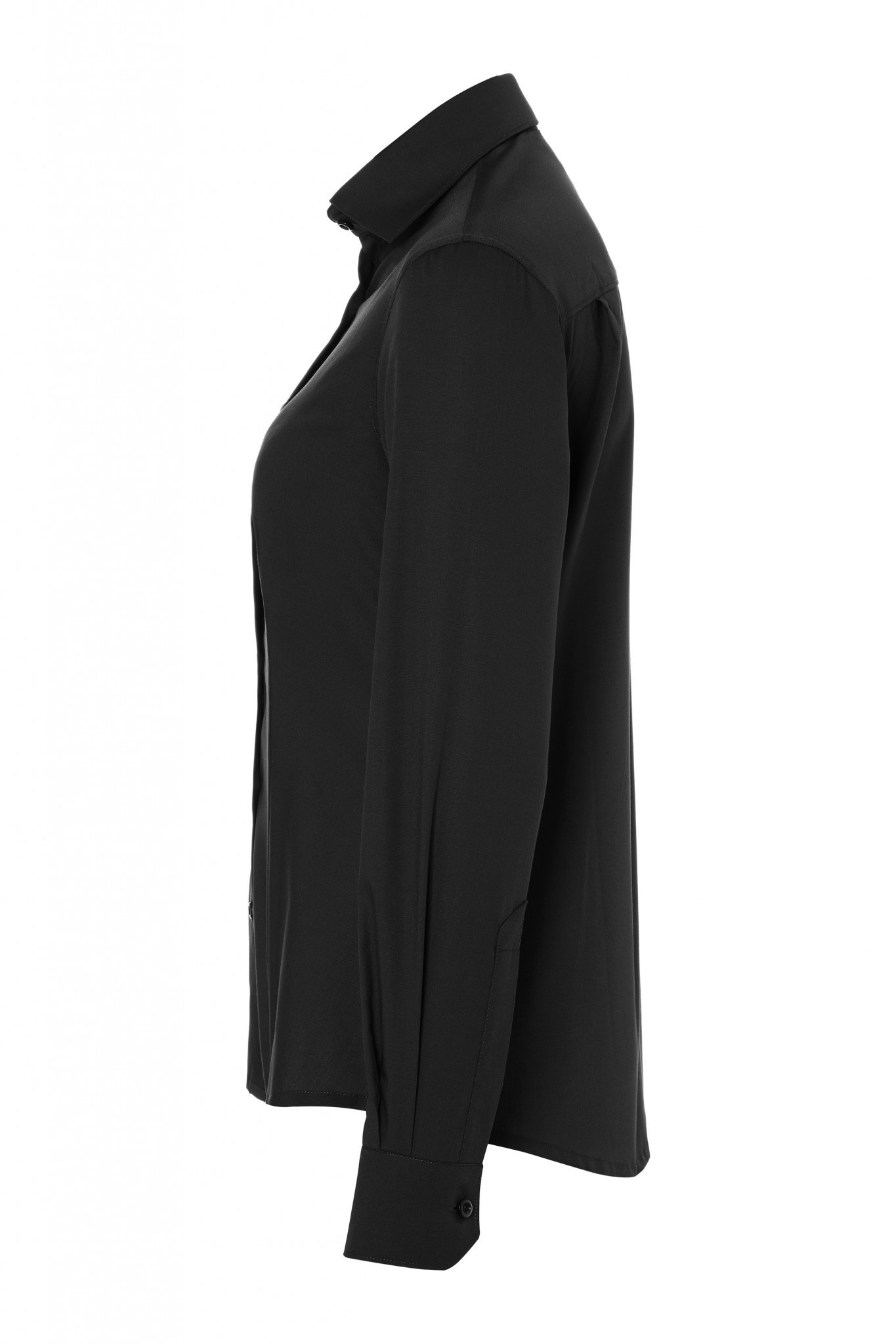 Damenbluse Mia Schwarz | 49% Polyester / 49% Baumwolle / 2% Elastolefin | Erhältlich in 10 Größen