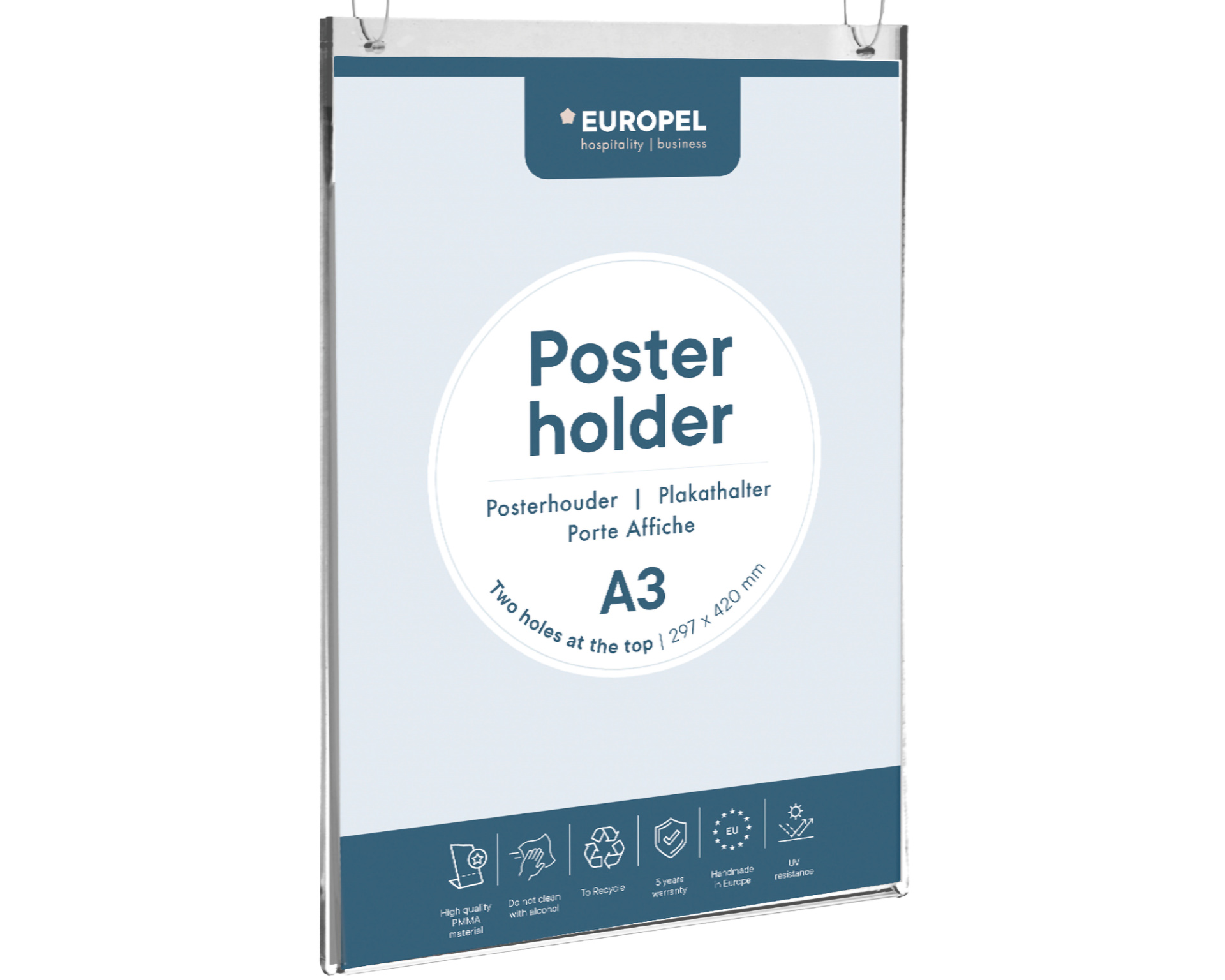 Posterhouder A3 - Met ophangogen - Dubbelzijdig