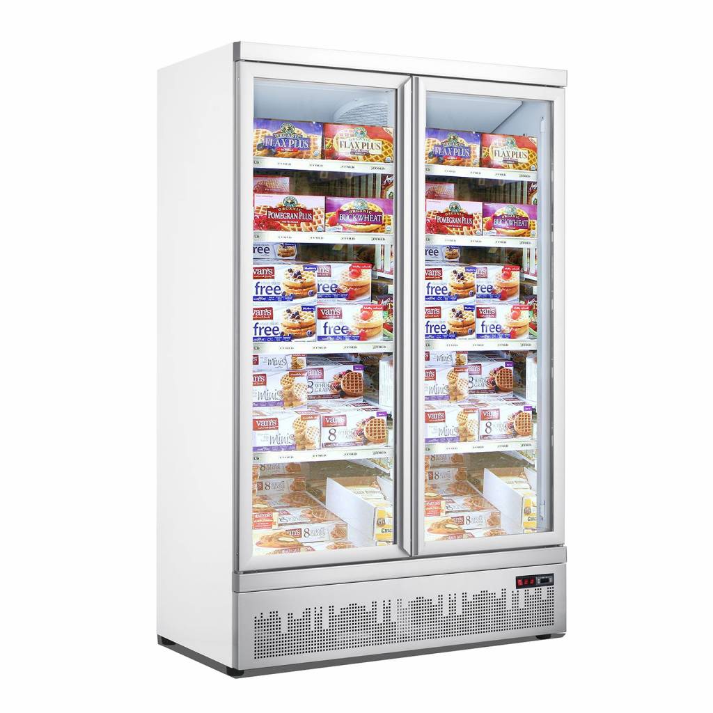 Tiefkühlschrank | 2 Glastüre | 1000 Liter | 4 Rollen | 1253x710x(h)1997mm