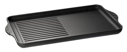 Eurolux Grillplaat 43 x 28 x 2,5 cm, half geribbeld
