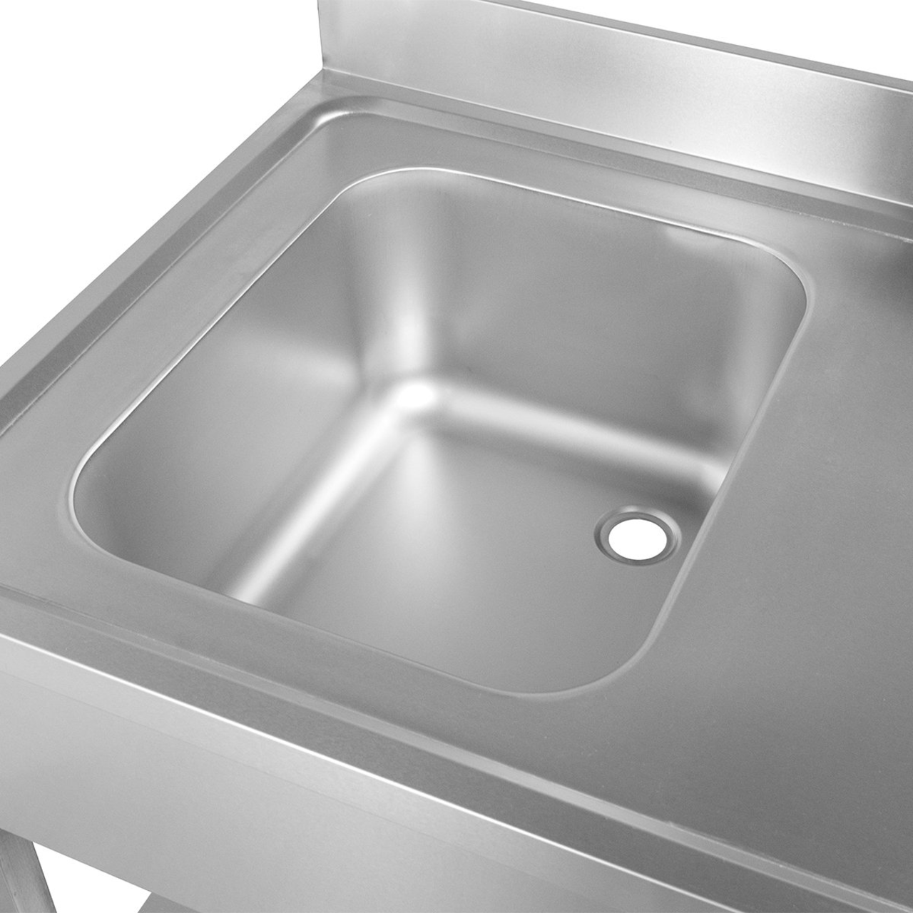 Centre de plonge Basic 12x6 avec 1 cuve à gauche, dosseret et étagère inférieure