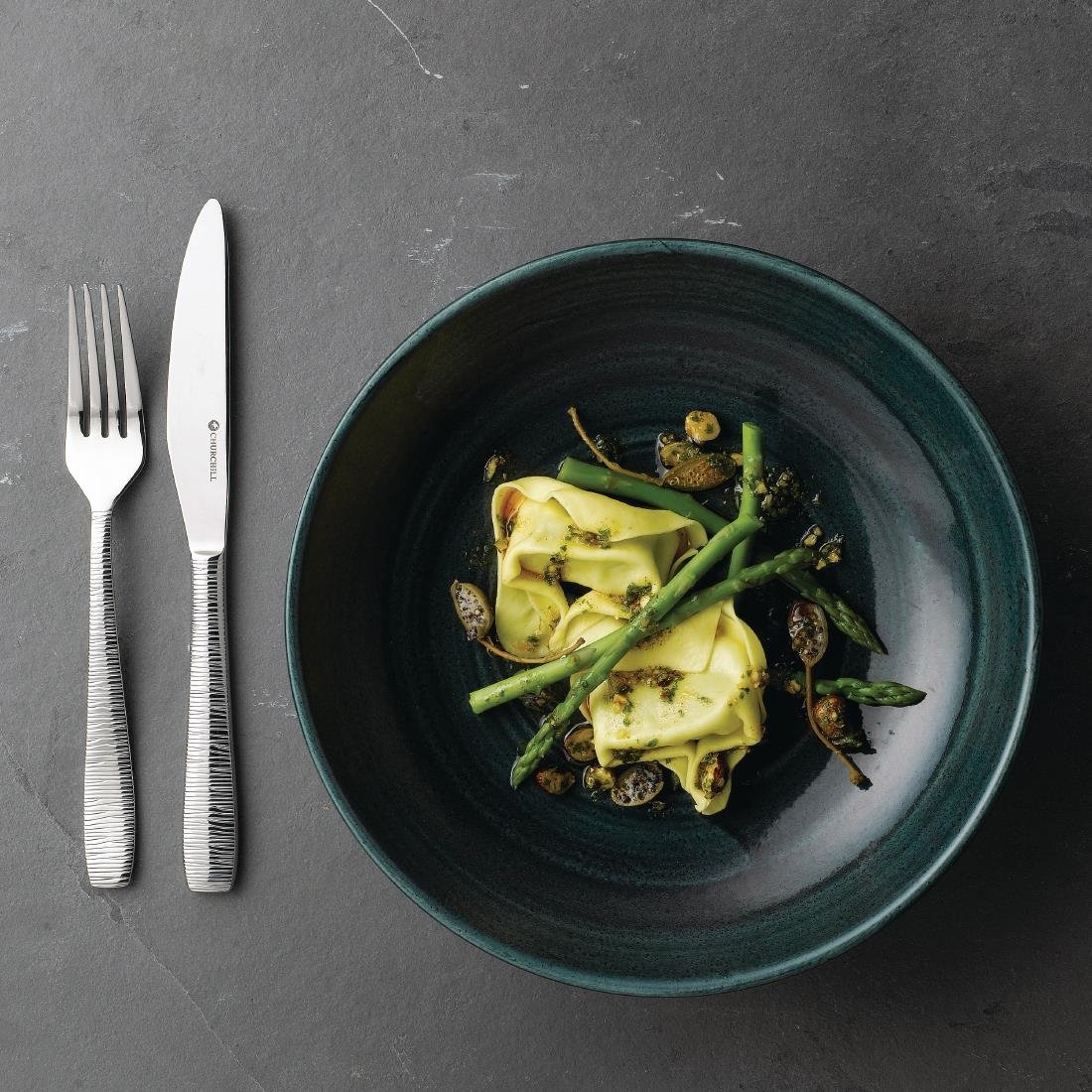 Churchill Stonecast Patina Coupe-Schüsseln, rustikales Blaugrün, 40 oz, 248 mm (12 Stück)