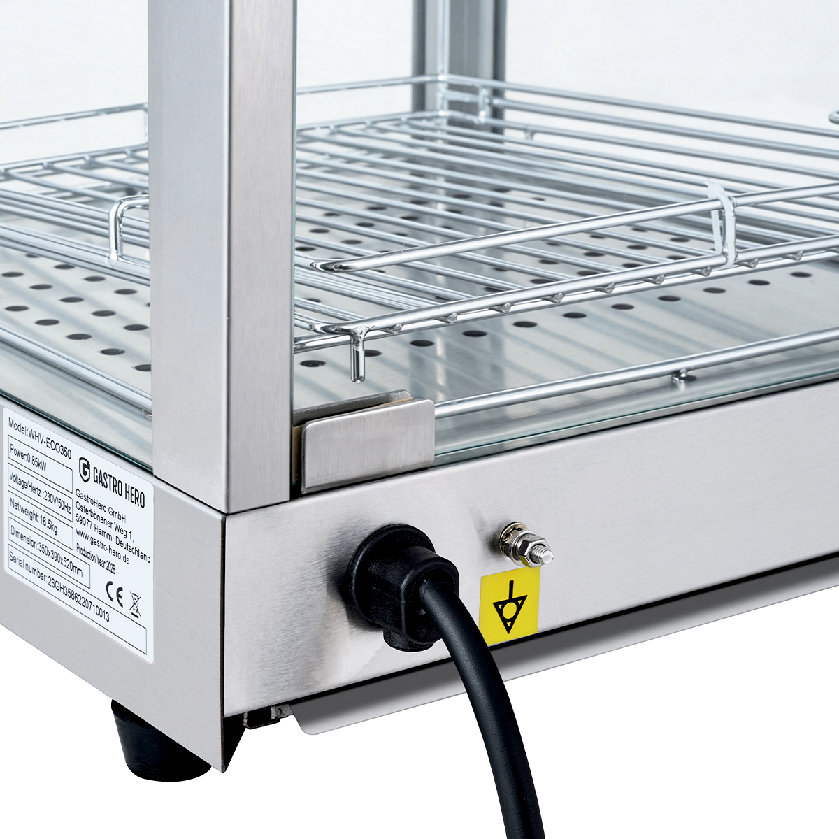 Warmhoudvitrine ECO 350 | 3 schappen | Halogeenverlichting | 30 tot 85 °C