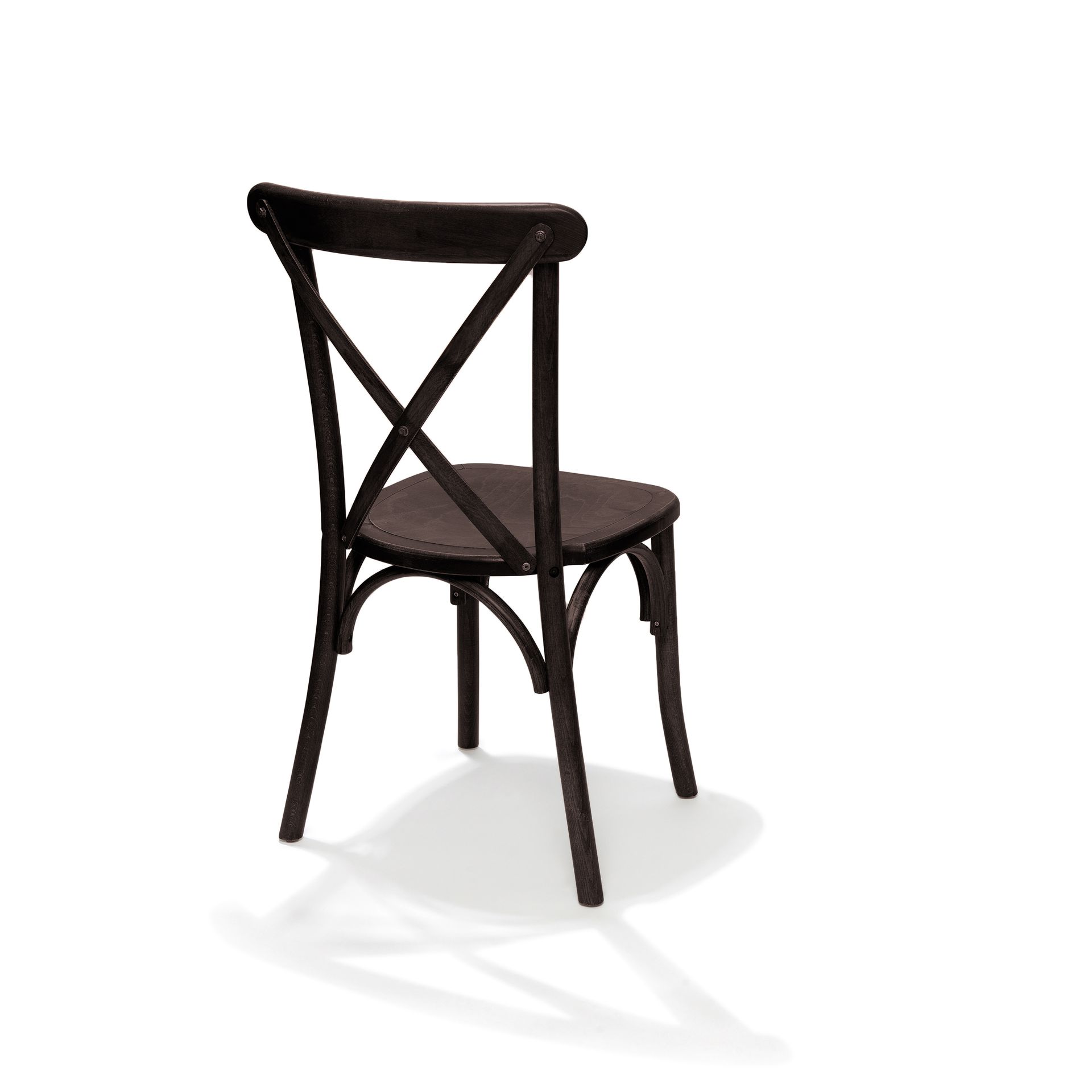 Crossback chaise empilable en bois massif, Marron foncé, 48x47x88cm (BxTxH), 50100