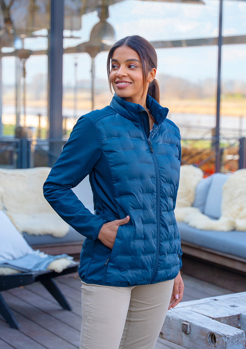 Damen Hybrid-Jacke  Outdoor-Pro, aus nachhaltigem Material - Marine - L
