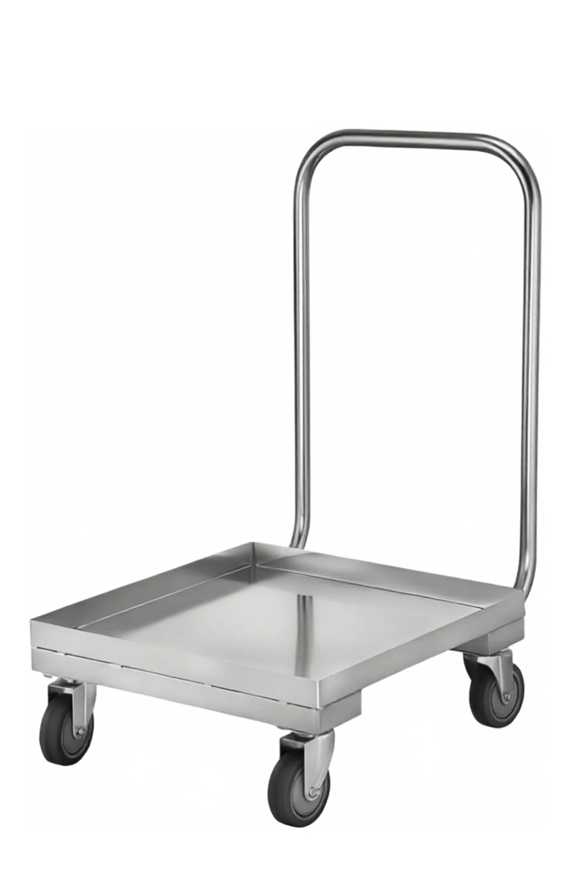 Transportwagen ECO voor vaatwaskorven 50x50 cm met duwbeugel