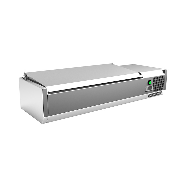 Réfrigération supérieure en acier inoxydable Gastro-Inox 3x GN 1/3 + 1x GN 1/2 avec couvercle