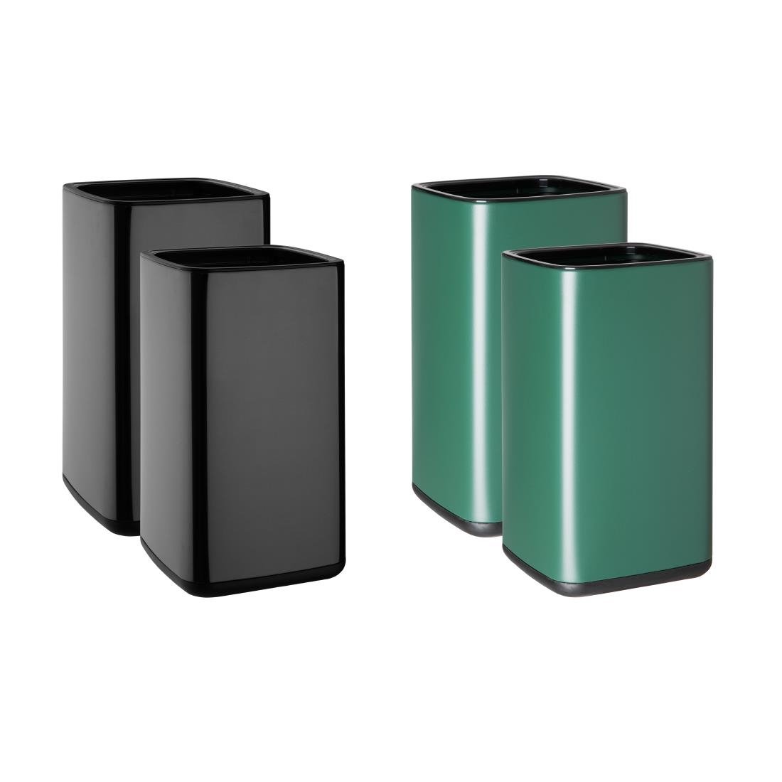 Bolero Quadratischer Abfalleimer Titanium Schwarz 10Ltr