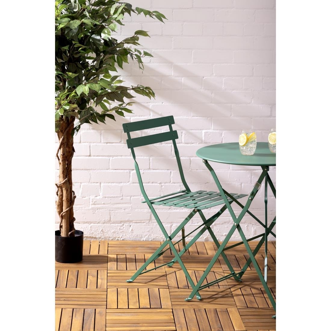 Bolero Perth bosgroene trottoirstijl ronde tafel 600 mm