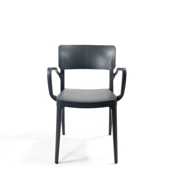 Wing chaise en plastique empilable avec accoudoirs, Anthracite, 50921 