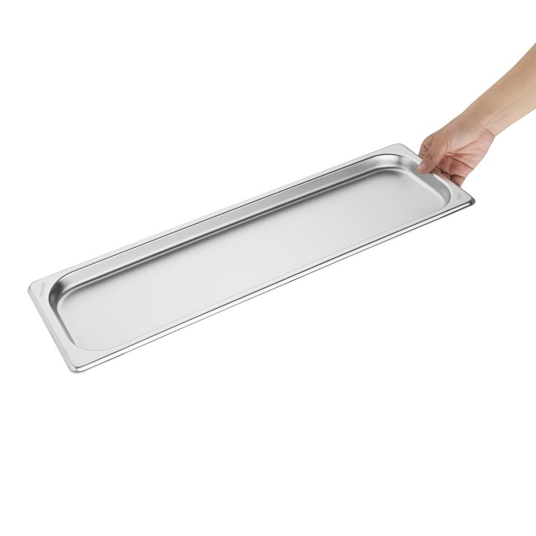 Vogue Edelstahl Gastronorm 2/4 Tablett 20mm