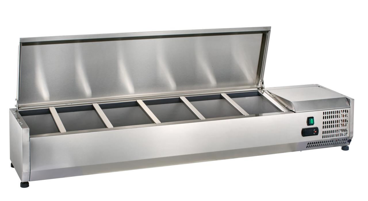 Vitrine réfrigérée de comptoir ECO 8 x GN 1/4 en inox
