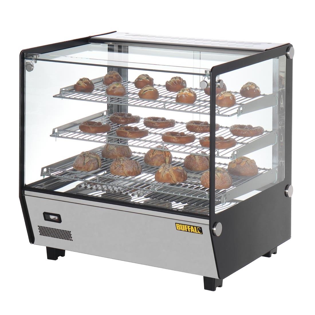 Vitrine chauffante de comptoir carrée Buffalo 120L