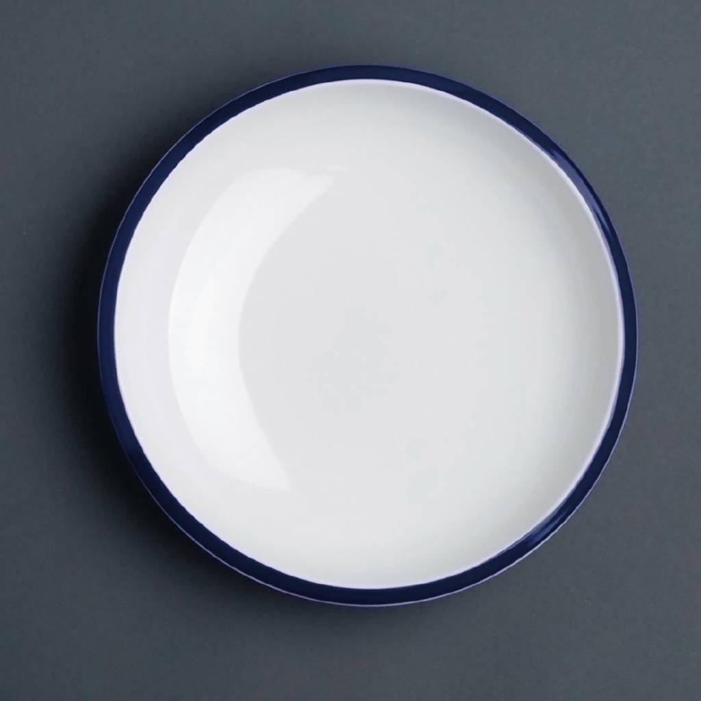 Nudelteller | 6 Stück | 21,5(Ø)cm | Porzellan | Weiß-Blau