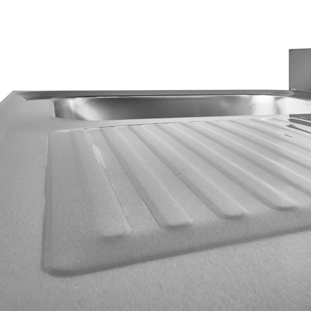Spültisch Basic 10x7 mit 1 Becken links, Aufkantung und Grundboden