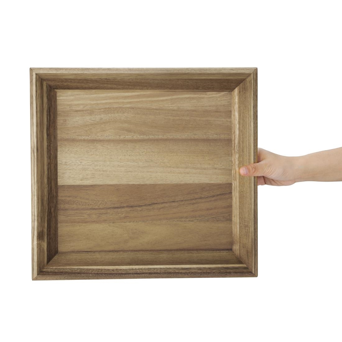 Plateau rectangulaire en acacia Olympia 380x355mm