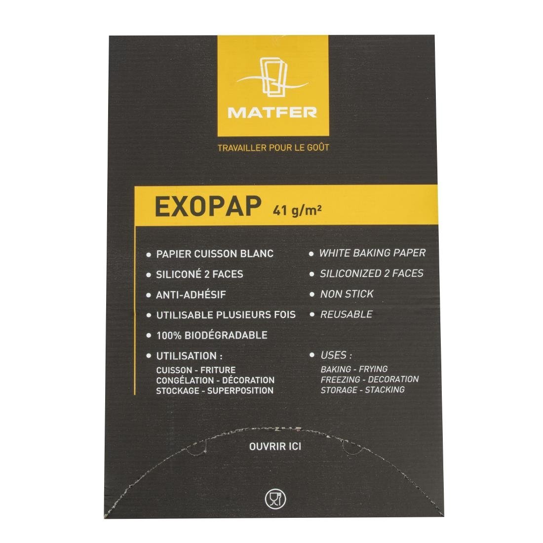 Papier cuisson Matfer Bourgeat Exopap 600 x 400 mm (lot de 500)