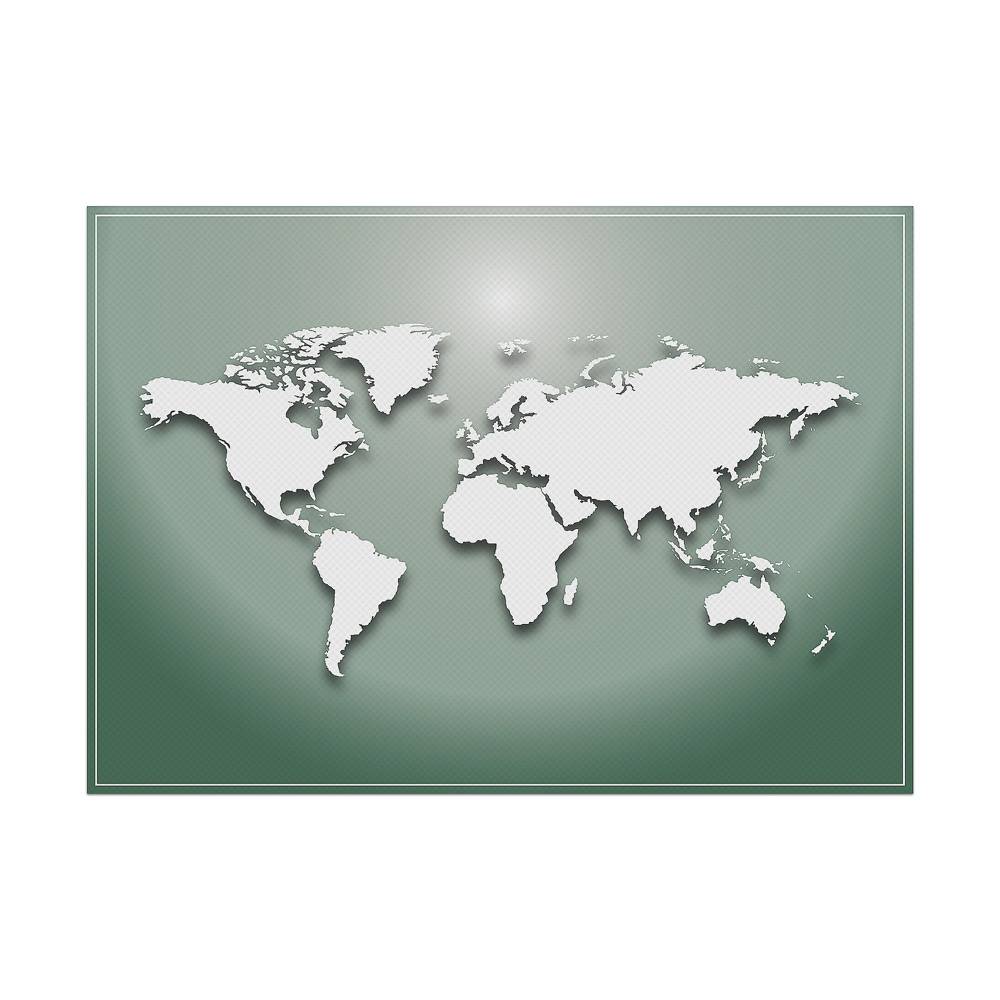  Sets de table Carte du monde vert lot de 6