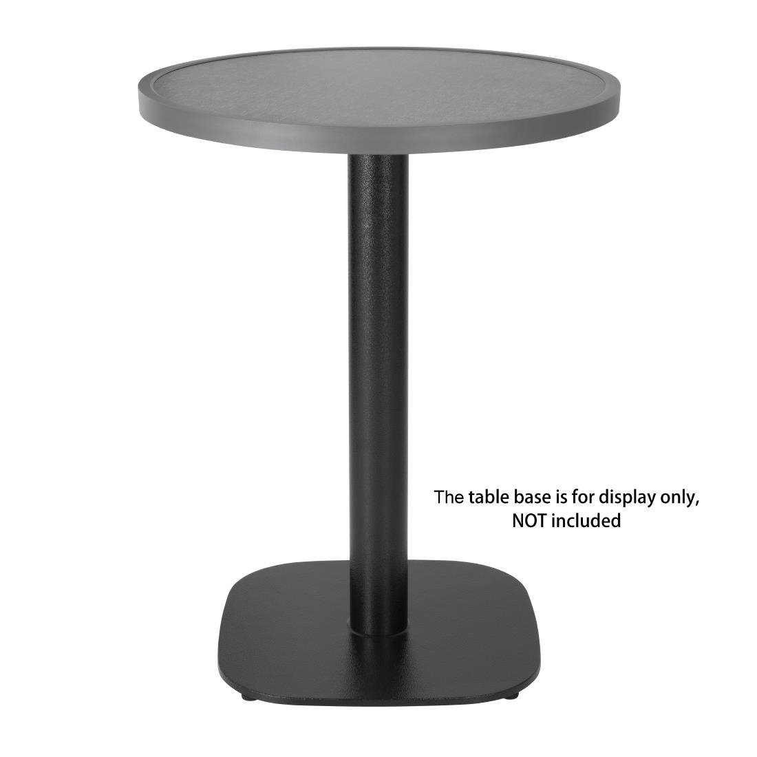 Runde Bolero-Tischplatte aus Glasfaser, gebürstet schwarz, 580 mm
