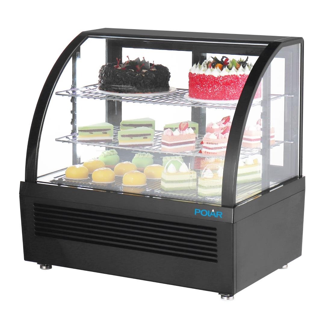 Polar C-Serie Tischkühlvitrine Schwarz 100Ltr