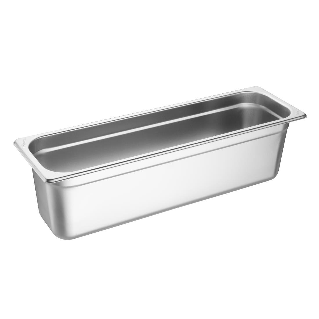 Vogue Edelstahl Gastronorm 2/4 Tray 150mm