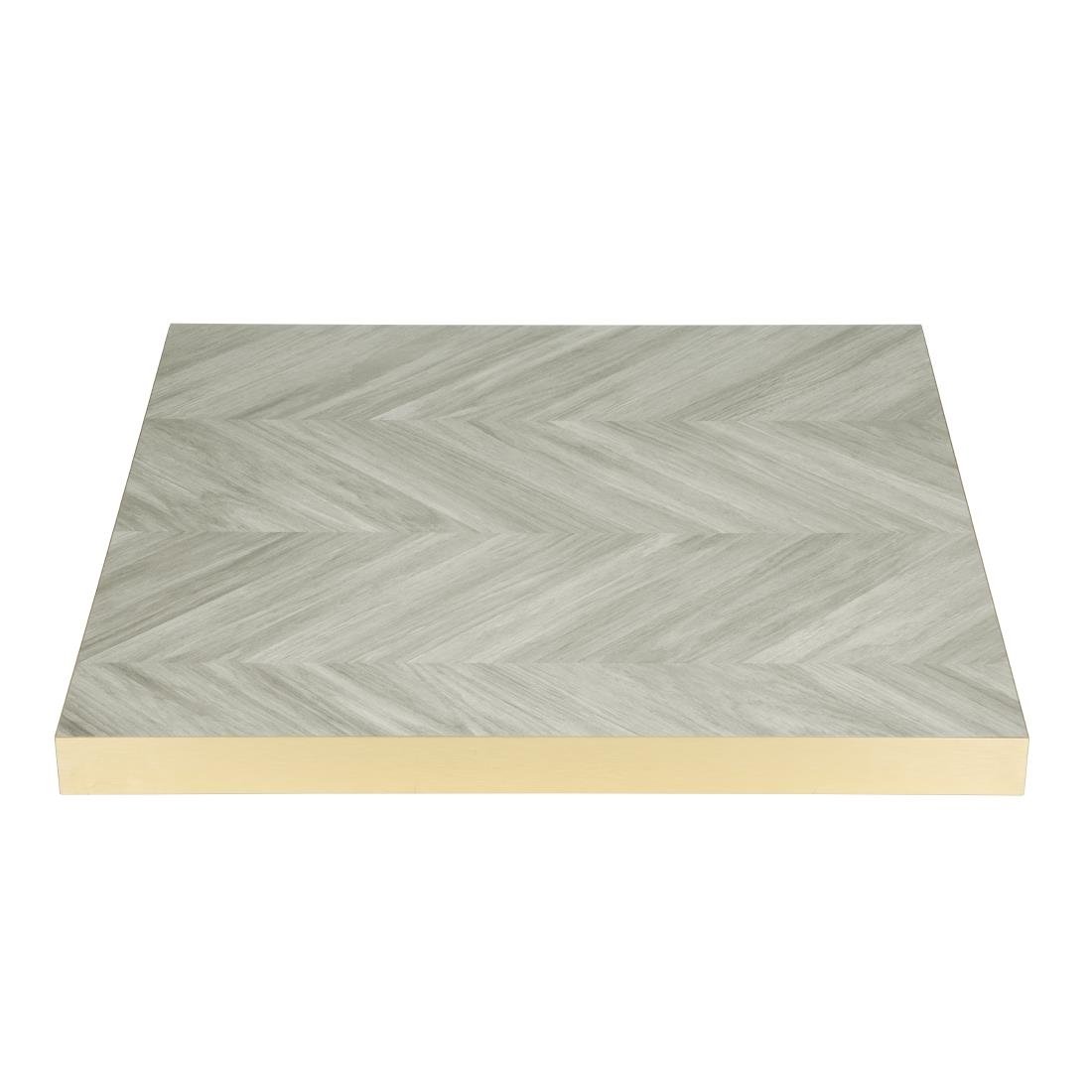 Plateau de table carré pré-percé Bolero Chevron 700mm