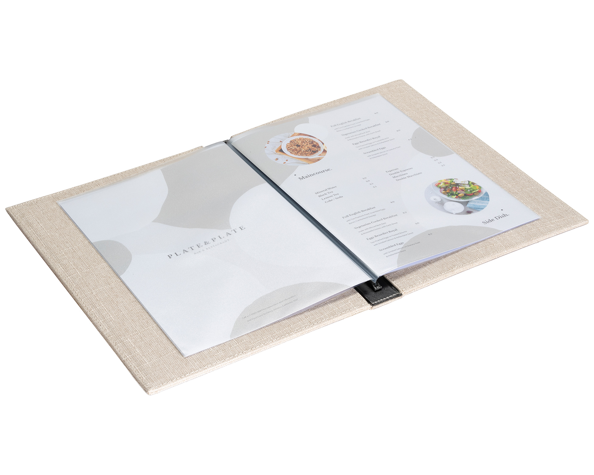 Menumap luxe linnen A4 - Beige