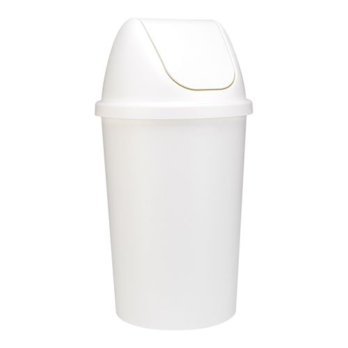 Abfallbehälter | Kunststoff | Schwingdeckel | Weiß | 45L